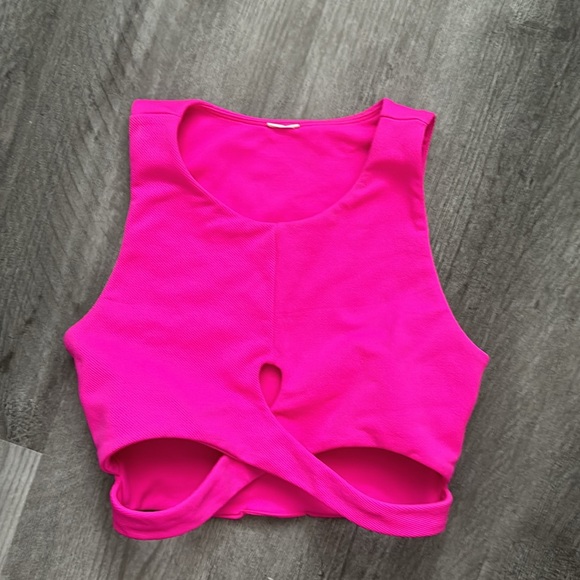 Fabletics - Keyhole Twist Tank Neon Pink - Size Small - Picture 8 of 8